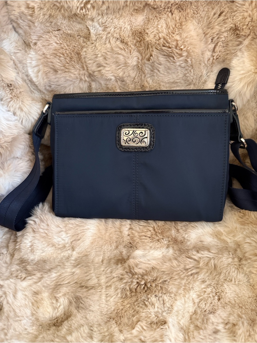 Brighton Navy Nylon Crossbody Bag